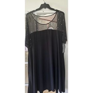 NWT- Nina Leonard Black Illusion Dress